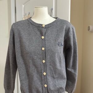 Gray Button-Up Women's Sweater